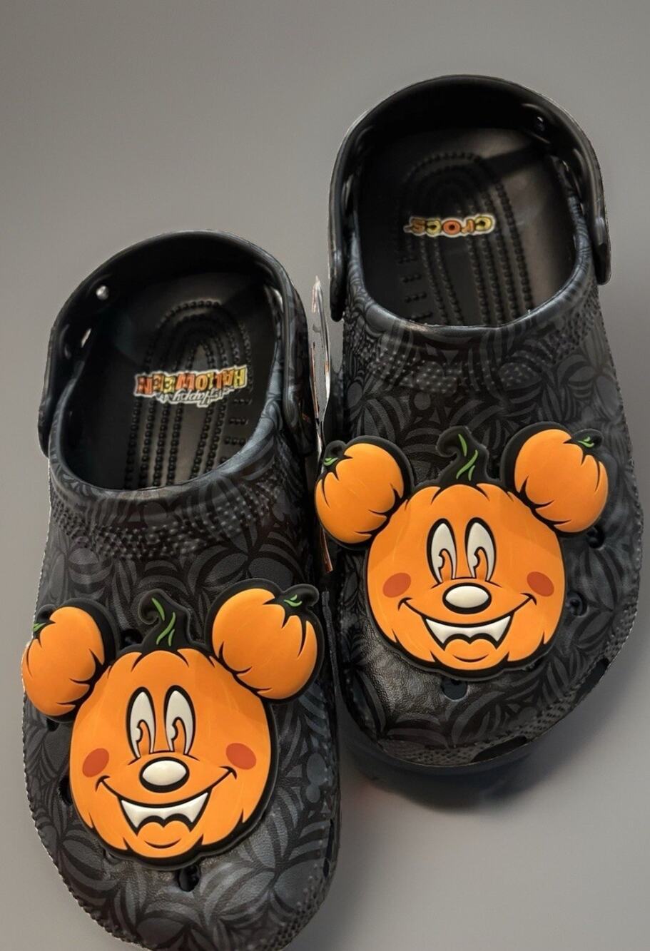 Adult Disney Crocs Halloween Mickey Pumpkin Black Glow in the Dark M7 W9 New